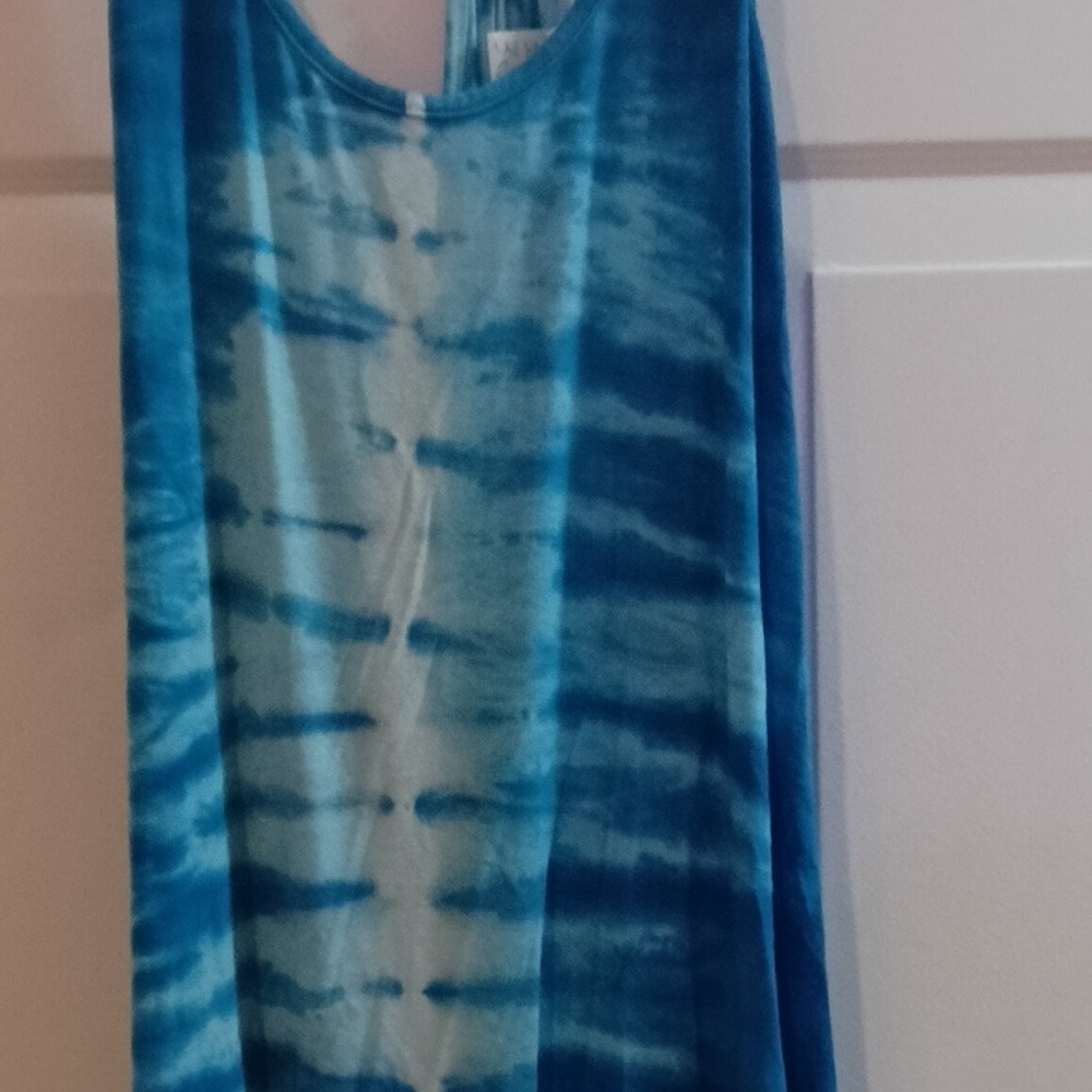 Blue Tie-Dye Midi Dress